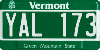 VT license plate YAL173