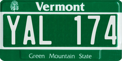 VT license plate YAL174