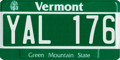 VT license plate YAL176
