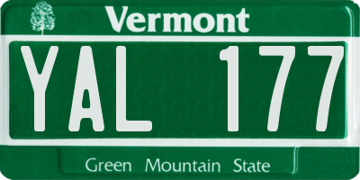 VT license plate YAL177