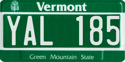 VT license plate YAL185