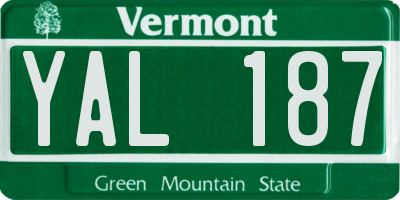 VT license plate YAL187
