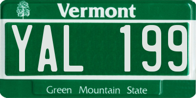 VT license plate YAL199