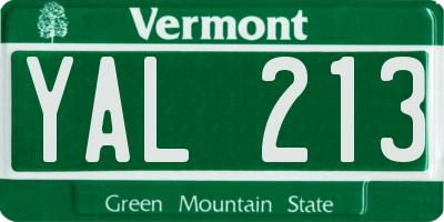 VT license plate YAL213