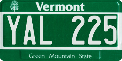 VT license plate YAL225