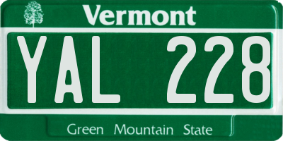 VT license plate YAL228