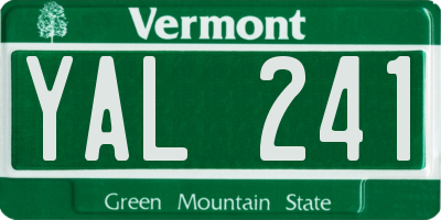 VT license plate YAL241