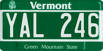 VT license plate YAL246