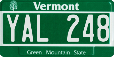VT license plate YAL248