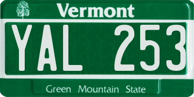 VT license plate YAL253