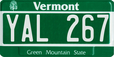 VT license plate YAL267