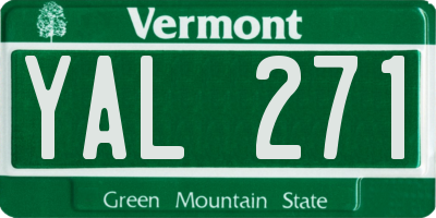 VT license plate YAL271