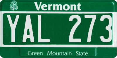VT license plate YAL273