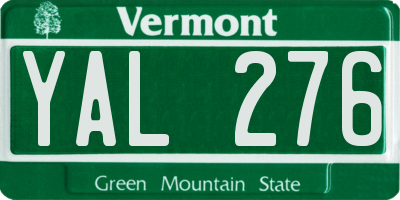 VT license plate YAL276