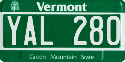 VT license plate YAL280