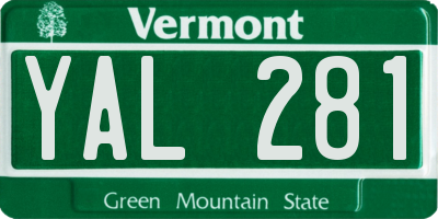 VT license plate YAL281