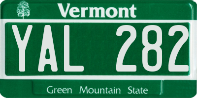 VT license plate YAL282