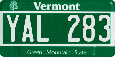 VT license plate YAL283