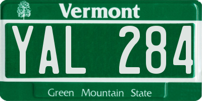 VT license plate YAL284