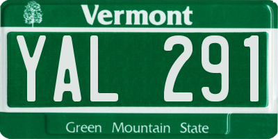 VT license plate YAL291