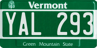 VT license plate YAL293