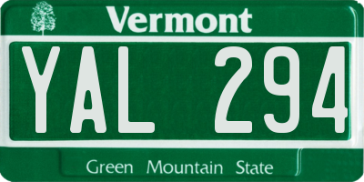 VT license plate YAL294