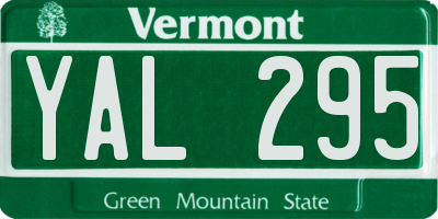 VT license plate YAL295