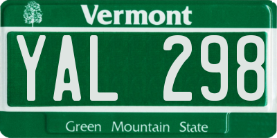 VT license plate YAL298