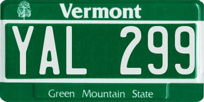 VT license plate YAL299