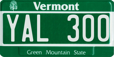 VT license plate YAL300