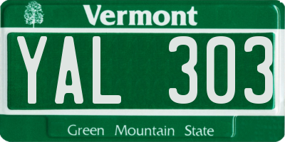 VT license plate YAL303