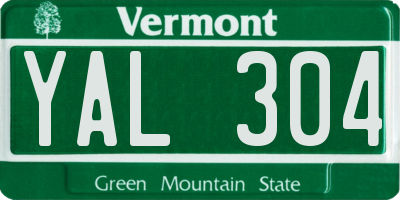 VT license plate YAL304