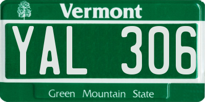 VT license plate YAL306