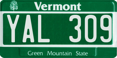 VT license plate YAL309