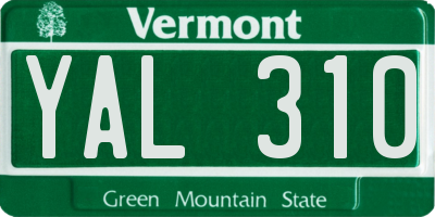 VT license plate YAL310