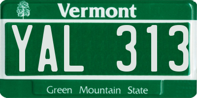 VT license plate YAL313