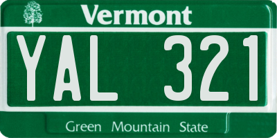 VT license plate YAL321