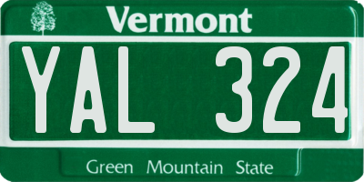 VT license plate YAL324