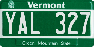 VT license plate YAL327