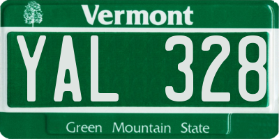 VT license plate YAL328