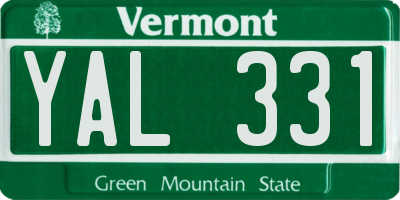 VT license plate YAL331