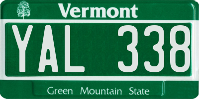 VT license plate YAL338