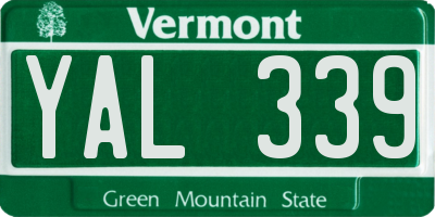VT license plate YAL339