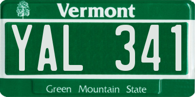 VT license plate YAL341