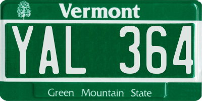 VT license plate YAL364