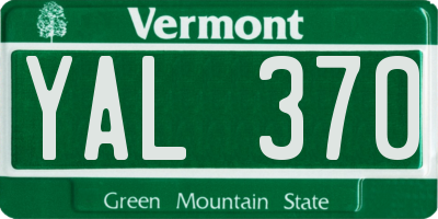 VT license plate YAL370