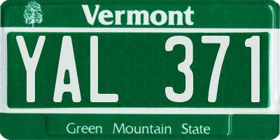 VT license plate YAL371