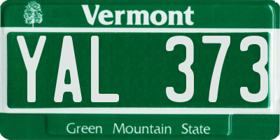 VT license plate YAL373