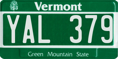 VT license plate YAL379