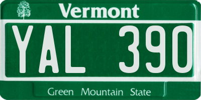 VT license plate YAL390
